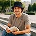 Bucket Hat for Women and Men Linen Cotton Sun Hat Outdoor Sports Packable Travel Beach Summer Hats Black
