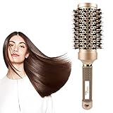 Spazzola per Capelli in Ceramica Rotonda Spazzola per Capelli Rotonda Setole di Cinghiale Spazzola per Capelli Professionale Ceramica per Asciugare i Capelli, Raddrizzare, Arricciare
