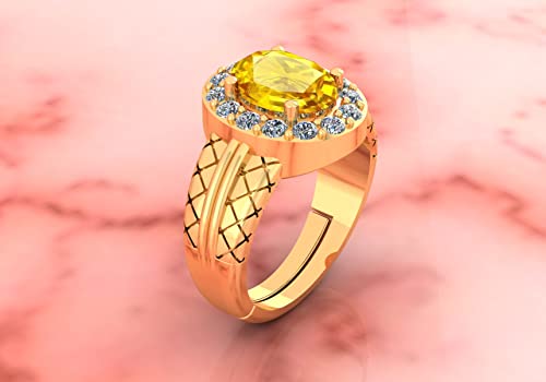 Saphir jaune naturel non chauffé bague d'exception en véritable gemme Pukhraj A+ - 2