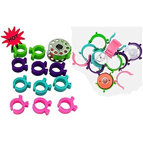 PeavyTailor 54pcs Bobbin Holder Bobbin Clips for Sewing Machines Thread Organizing. The Bobbin Clamps Sewing kit Organizer to Avoid unwinding Thread Tails 42+12 Cover