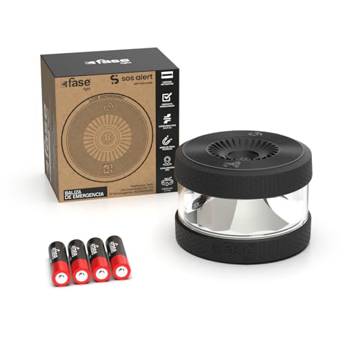 Luz de emergência para carro homologado DGT - farol v16 certificado DGT com geolocalizador - fornece geolocalização exata à DGT - FASELIGHT IoT cor preta