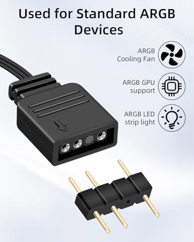GELRHONR Cable Controlador RGB Para Concentrador RGB Cor-sair, Conector RGB De 3 Pines a Bus ARGB De 3 Polos De 5V, Cable ARGB Para PC Commander Core, ICUE Commander Core XT, Tira De LED - imagen 3