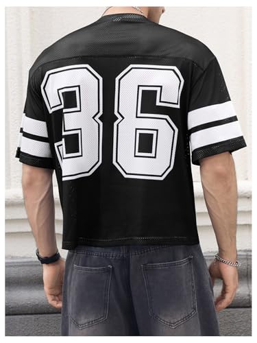 SOLY HUX Men's Jersey Shirts Mesh Number Graphic Crew Neck Short Sleeve Streetwear Tee Loose Tops2