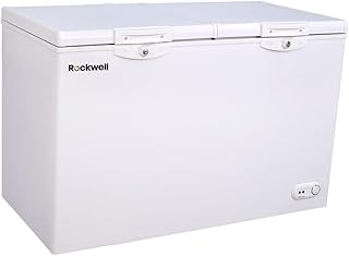 Rockwell Dual Compartment Freezer &amp; Cooler Combo, Heavy Duty Compressor, Low Power Consumption (COMBI400A, White)