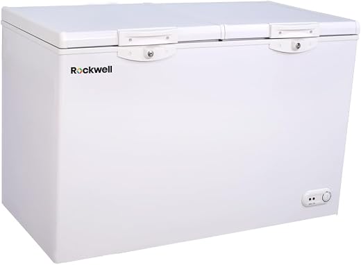 Rockwell Dual Compartment Freezer &amp; Cooler Combo, Heavy Duty Compressor, Low Power Consumption (COMBI400A, White)