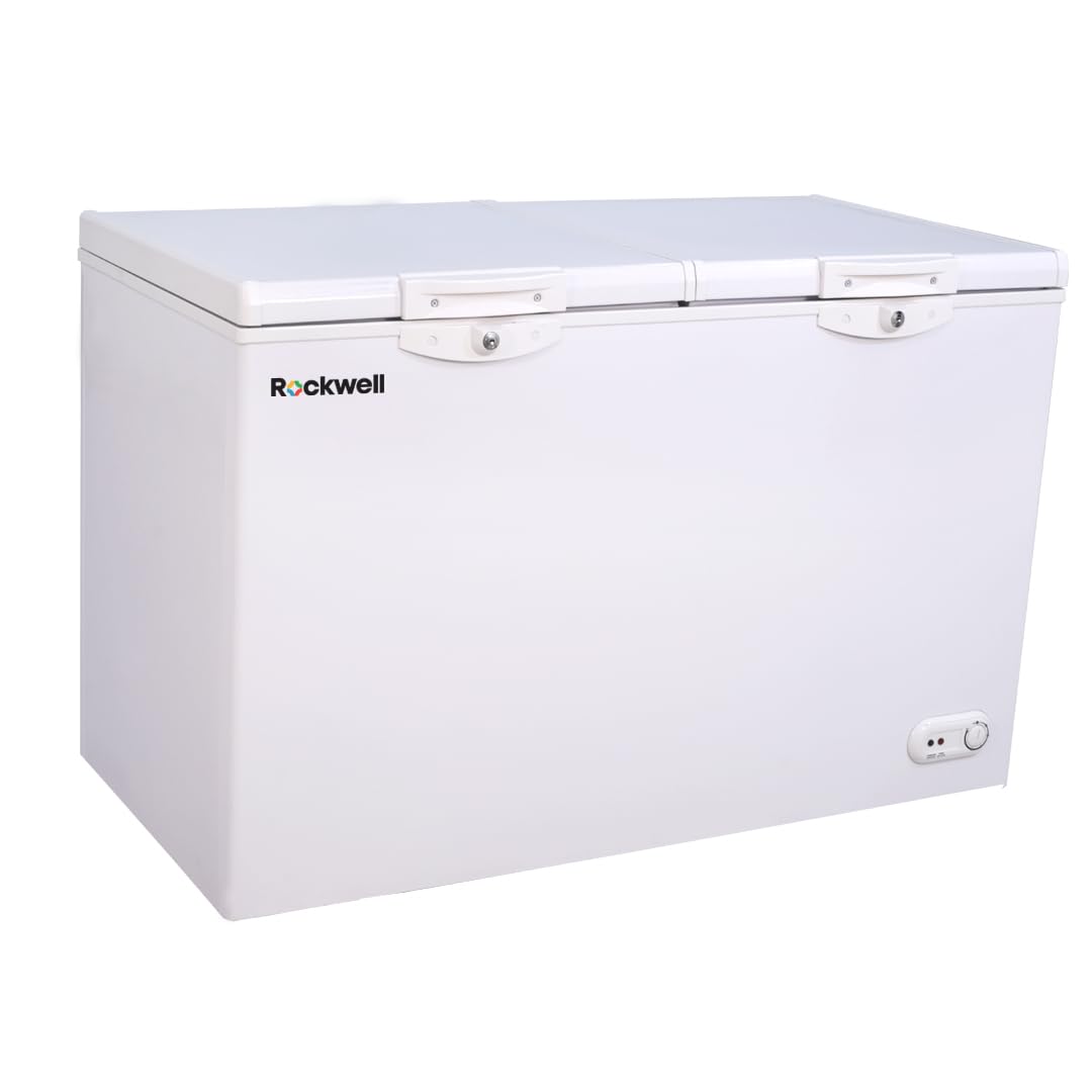 Rockwell Dual Compartment Freezer & Cooler Combo, Heavy Duty Compressor, Low Power Consumption (COMBI400A, White)