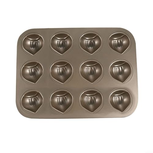 FACULX Stampi da forno, teglia per torta al burro e riso, teglia per muffin, 12 cavità a forma di castagna, non da forno per cottura in forno