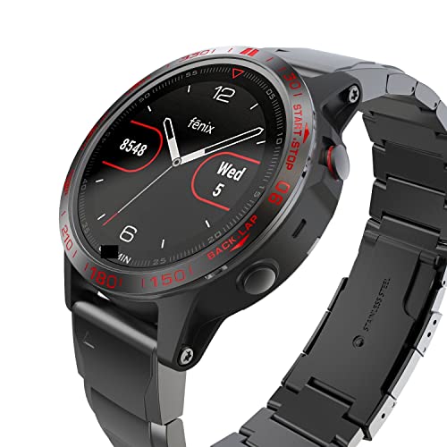 Accessoires de protection Garmin Fenix 5 5X Plus, lunette acier premium style et design A - 4