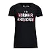 Under Armour Girls' Asymmetric T-Shirt, Black (001)/White, Youth Medium