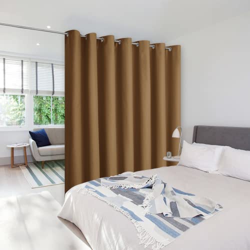 Image of NICETOWN Privacy Room Divider Curtain Screen Partitions, Basement Hospital Medical Clinic Spa Lab Cubicle Divider Privacy Screen Patio Door Curtain (Gold Brown, 1 Panel, 8.3ft Wide x 8ft Long)