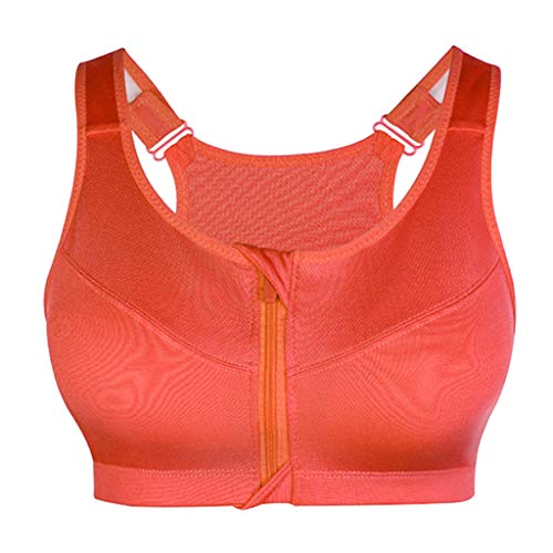 Baoblaze Sutiã Esportivo Feminino com Zíper Push Up Sutiã Fitness Top Esportivo Acolchoado de Corrid