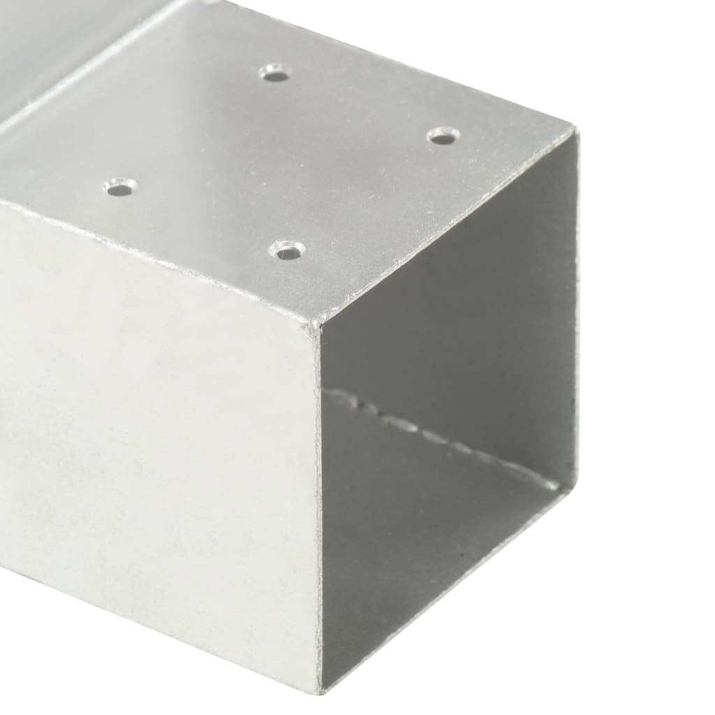 vidaXL 4x Pfostenverbinder L-Form 2 Hülsen Balkenschuh Holzverbinder Eckverbinder Pfostenecke Balken Verbinder Feuerverzinkt Verzinktes Metall 101x101mm