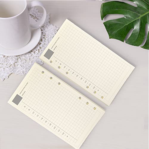 Spiral Notebook Refill,Daily Planner Refill,6 Hole,For Filofax, Personal Size 3.74 X 6.77'', Diary Design With Time Table And Summary, 45 Sheets Per Pack, Harphia(A6,Daily) #TOP5