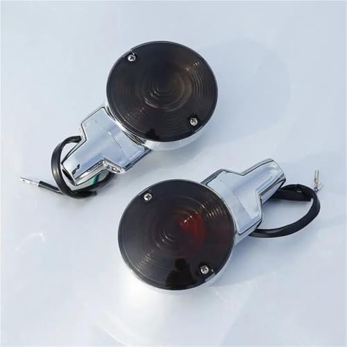 Faretti Moto Led Indicatore Direzione Anteriore Piatto Motocicletta Per Softail Per Classic Per Heritage FLSTC 1999-2017 Per Touring Per Road King 2001-UP Fari Moto Rotondo(Smoke)