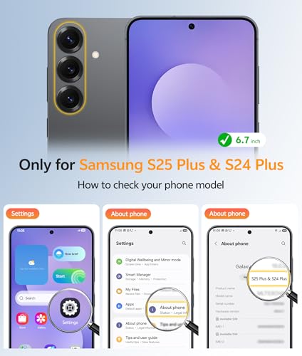 Image of FNTCASE for Samsung Galaxy S25 Plus Case: Samsung Galaxy S24 Plus Phone Case [Fit with Magsafe] Translucent Matte Case [Screen Protector] Military Grade Shockproof Protective Phone Cover-Purple