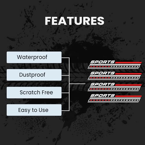 Image of 4Pcs Sports Performance Sticker for Car Wiper Stickers All Cars Rear Wiper Car Sticker Exterior Decal Vinyl L x H 10 x 1.5Cm (White,Red)