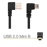 Herfair USB Cable, Right Angled 12cm Gold Plated USB To Mini USB Short Data & Charging Cable (5 Pin, Pack of 3) - Image 2