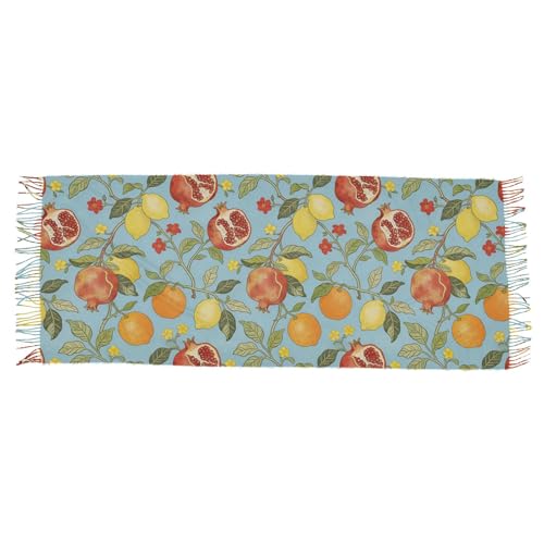 BCFHRGT William Morris Châles et écharpes confortables en faux cachemire pour femme - Grenade et citron – vue 2