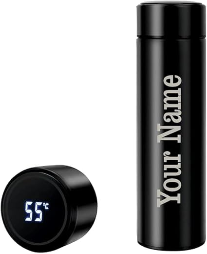 Your Name Printed Stainless Steel Vacuum Insulated Bottle with Tea Filter | 500 ML | Easy to Carry | Leakproof Personalize...
