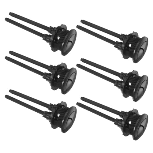 CRAFTHROU Botón Pulsador Diseño y Elegante Negro para Inodoro de Doble Descarga Accesorio Abs Paquete de 6 Piezas para Tanque de Agua Adecuado para Baño
