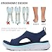 Imagen de DimaiGlobal Sandalias Deportivas ortopédicas para Mujer Zapatos con Punta Abierta Cuña Lavable de Verano Sandalias para Caminar 38EU Azul