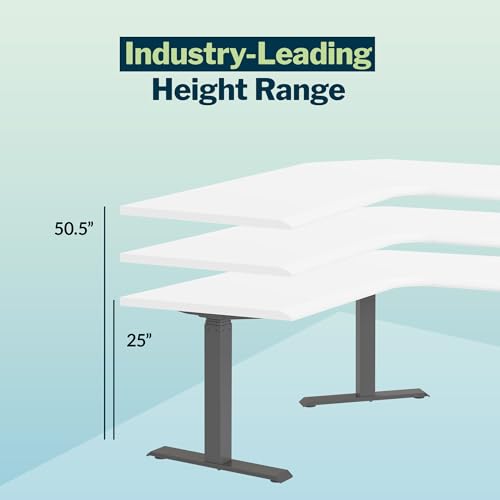 Image of Vari ComfortEdge 80x60 L-Shape Electric Standing Desk - Height Adjustable Sit-Stand VariDesk for Corner Office with Reversible Left /Right Design + White Laminate Top /Slate Legs (Ships in 3 Boxes)