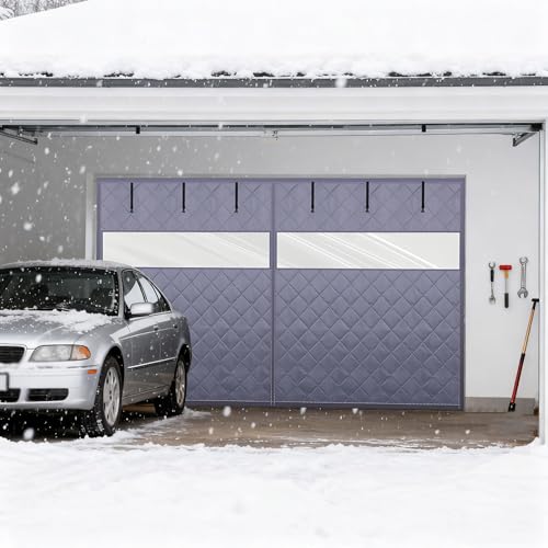 Garage Rideau De Porte Magnétique Isolation Porte De Garage 240x210cm 380x210cm 490x360cm Isolation Thermique Rideau De Portes De Garages(Gris,275x220cm)