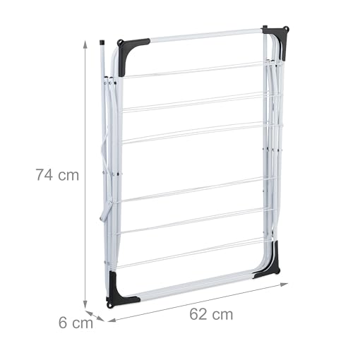 Séchoir à linge pliable et étendoir compact intérieur Relaxdays 18 barres métal - 6