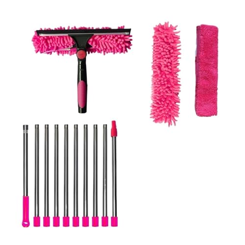 ZECKJVTD 100CM-420CM Extendable Splicing Rod Floor Scraper Household Window Cleaning Wiper Glass Scraper Window Wiper Home Cleaning Tools(Pink)