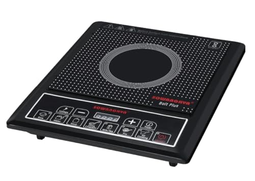 Image of Sowbaghya Bolt Plus Induction Cooktop, Digital Control Panel, Multiple Cooking Modes, Black