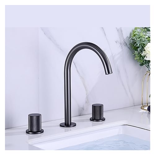 Robinet de lavabo résistant en laiton double commande eau chaude froide - 4