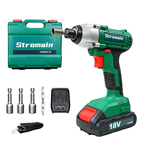 Stromian Impact Driver 1/4 Inch Hex Hammer Drill Brushless Tools Combo Kit 20v Screwdriver Electric Cordless Drill With Battery And Charger Small Stubby Construction Tools