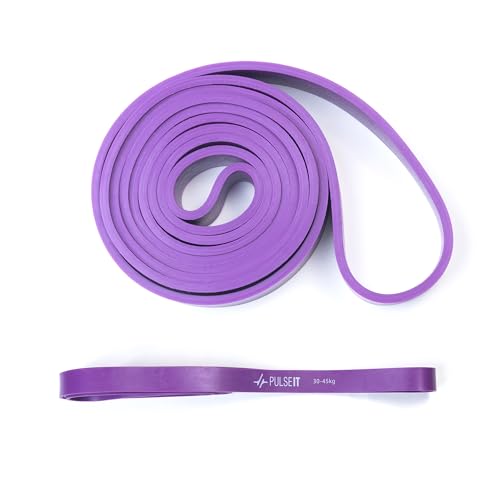 PulseITLoopBand Heavy Resistance Band for Exercise & Stretching, Pull Up Band Suitable in Home & Gym Workout, Power Bands for Men & Women. (Material: Natural Rubber) (Purple (30-45kg))