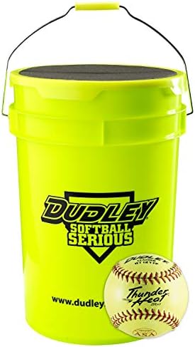 Dudley Softball Bucket & 1 Dozen 12" ASA Thunder Heat Fastpitch Softballs