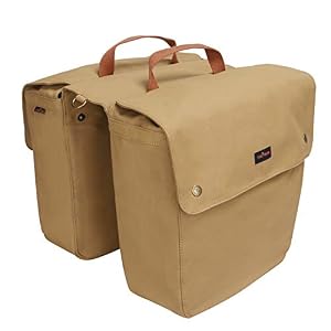 TOURBON Waterproof Canvas Bicycle Bike Rear Seat Carrier Luggage Storage Bag Cycling Double Roll-up Pannier Bag Rear…