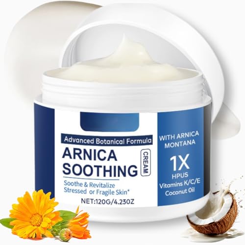 Arnica Soothing Bruise Cream Extra Strength: Fast-Acting for Bruising & Swelling on Thin Skin, Bruise Remover - High Strength Arnica Montana with Vitamins K, C & E–Soothing Hydrating for Face and Body