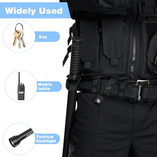 Miniatura 4 de Tyqour 4 Unidades De Cinturón De Policía Con Doble Botón De Presión, Trabillas Para Cinturón, Accesorios Tácticos Militares