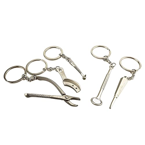 Airgoesin 5pcs Dental Tool Keychains - Cute Promo Gift for Dental Students & Assistants