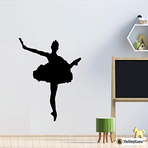 Thevinylguru - Ballerina Wall Decal Sticker - 8 In. - Ballet Arabesque Vinyl Art Mural For Kid Teen Boy Girl Room Bedroom Decor #TOP1
