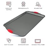 Premium Nonstick Baking Sheet Pans â Set of 3, Heavy-Gauge Carbon Steel, Warp, Dent, and Rust-Resistant â Gourmet Rimmed Half Cookie Sheet Trays, Non-Toxic for Exceptional Baking Performance