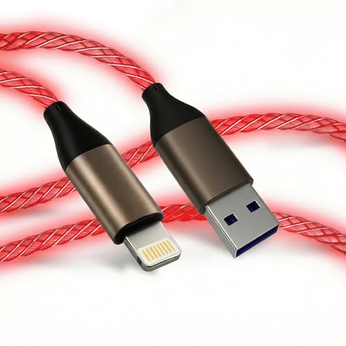 Câble Lightning LED rouge de 0.9m pour charge rapide d'iPhone