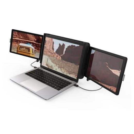 Xebec Tri-Screen 2 | Attachable Laptop Monitor Workstation | Full HD Plug & Play, Mac, PC, 1920x1200