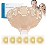 22 pièces de fournitures pour stomie, poche de Colostomie en deux pièces avec fermeture pour soins de stomie iléostomie, à découper, 70 mm max (16 x Sacs de Colostomie + 6 x Barrière Cutanée)