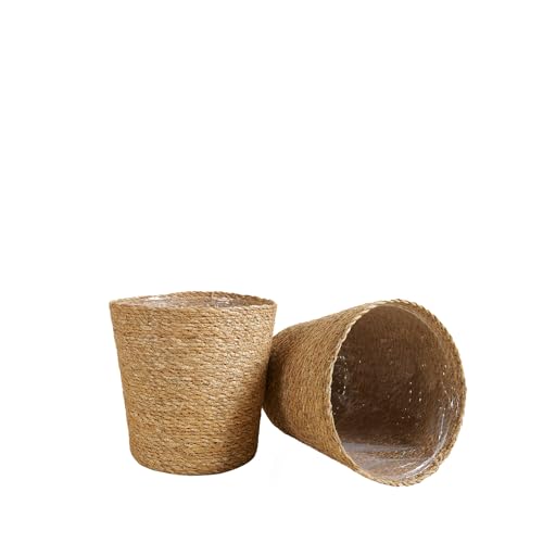 Bloomique - Pot à Plantes Tressé Maki - Lot de 2 Pots - Beige - Jonc de Mer - Panier pour Plantes - Intérieur et Extérieur - H22x Ø21 – vue 3