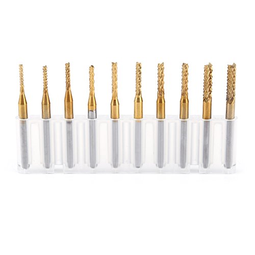 Fresas de carburo de tungsteno para grabado CNC 10 pcs miniatura 1