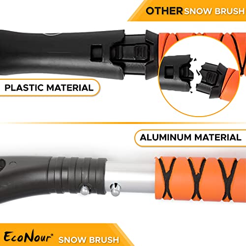 Econour 27" Car Snow Brush And Ice Scrapers For Car Windshield (2 Pack) | Scratch Free Bristle Head Snow Brush & Tough Window Snow Scraper With Aluminium Body | Snow Removal Winter Car Accessories #TOP4