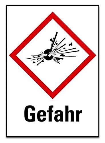 Preisvergleich Produktbild Aufkleber Explosionsgefährlich Gefahr GHS Etiketten Einzeln 105x74mm