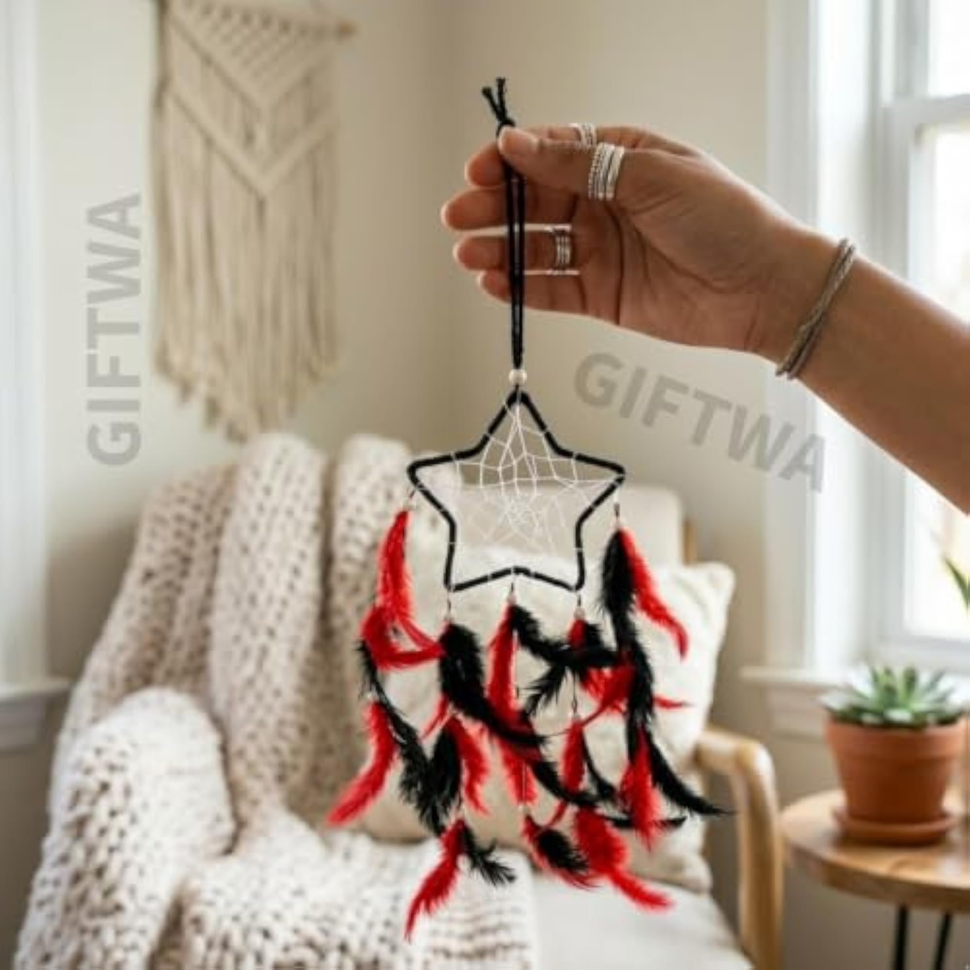 Stainless Steel Dream Catcher Star Wall Hanging, Elegant Decor