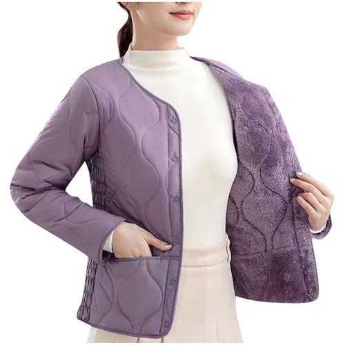 Stay Cozy and Stylish: Bawilom Womens Quilted Lightweight Jacket in Purple, XX-Large