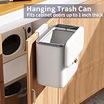 Compost Bin Kitchen for Countertop or Under Sink, 2.6 Gallon Hanging Small Trash Can with Lid, Garbage Can for Cabinet Door, Indoor/outdoor Food Waste Bin for Kitchen, Bathroom, RV, Office, White - Image 3